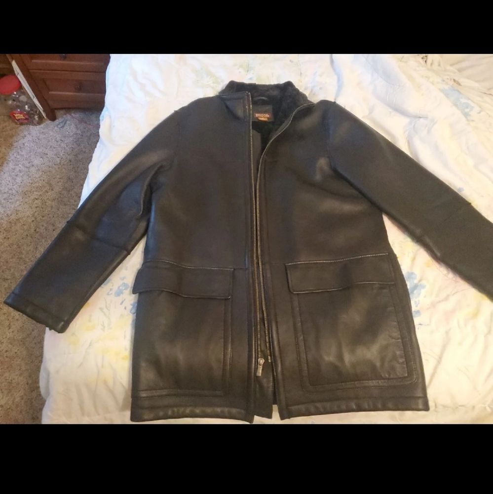 Mens MK leather coat